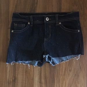 Denim glitter shorts